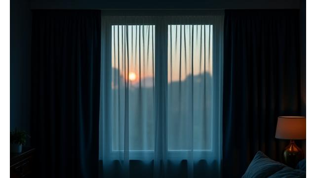 Elegant blackout curtains in a bedroom